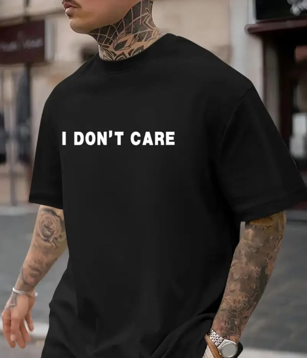 UrbanOutfits Oversized T-shirt Black / S ' I don't care ' Oversized T-shirt [ Unisex ]