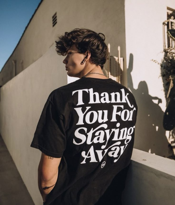 UrbanOutfits Oversized T-shirt Black / S ' Keep Your Distance ' Oversized T-shirt [ Unisex ]