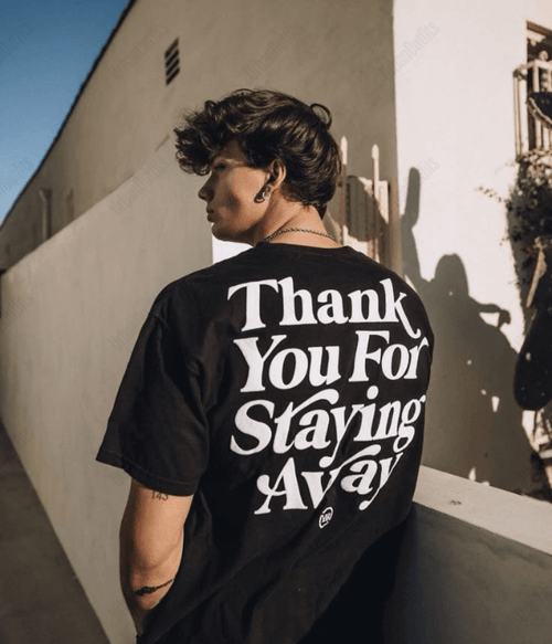 UrbanOutfits Oversized T-shirt Black / S ' Keep Your Distance ' Oversized T-shirt [ Unisex ]
