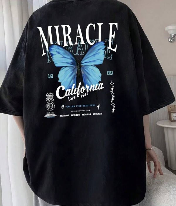 UrbanOutfits Oversized T-shirt Black / S ' Miracle ' Oversized T-shirt [ UNISEX ]
