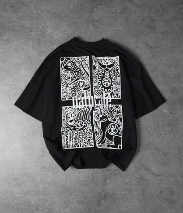 UrbanOutfits Oversized T-shirt Black / S 'NATURALE ' Oversized T-shirt [ Unisex ]