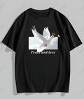 UrbanOutfits Oversized T-shirt Black / S ' Peace and Love ' Oversized T-shirt [ Unisex ]