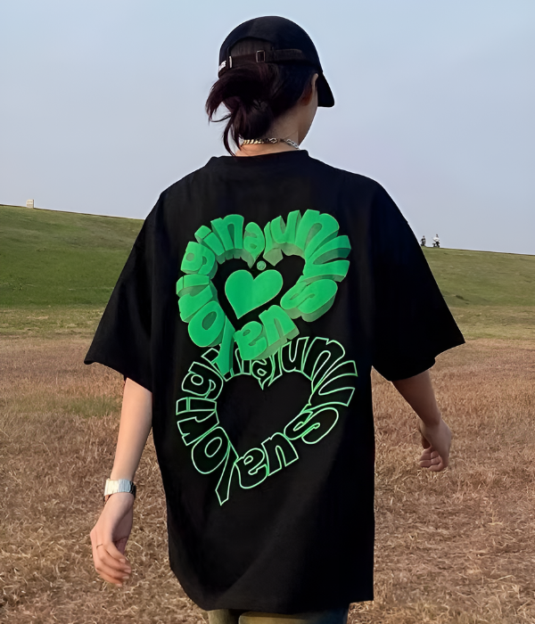 UrbanOutfits Oversized T-shirt Black / S Vintage Heart Oversized T-shirt [ Unisex ]