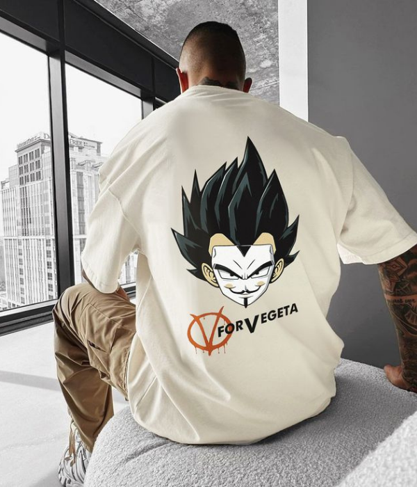UrbanOutfits Oversized T-shirt Creamy / S ' FOR VEGETA ' Men Oversized T-shirt [ Unisex ]