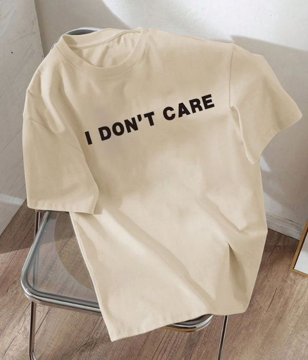 UrbanOutfits Oversized T-shirt creamy / S ' I don't care ' Oversized T-shirt [ Unisex ]