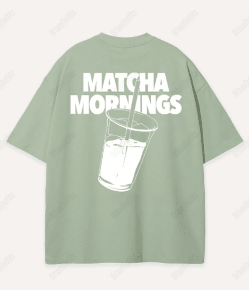 UrbanOutfits Oversized T-shirt mint / S ' Matcha Mornings '  Oversized T-shirt [ Unisex ]