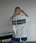 UrbanOutfits Oversized T-shirt White / S ' Allergic to idiots' Oversized T-shirt [ UNISEX ]