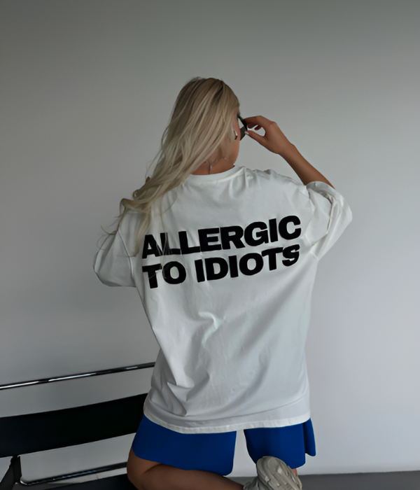 UrbanOutfits Oversized T-shirt White / S ' Allergic to idiots' Oversized T-shirt [ UNISEX ]