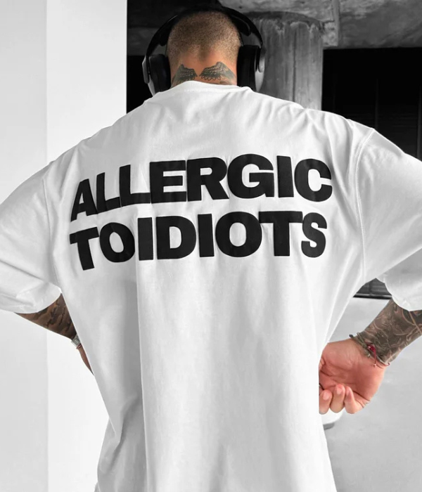 UrbanOutfits Oversized T-shirt White / S ' Allergic to idiots' Oversized T-shirt [ UNISEX ]