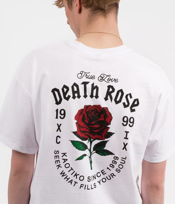 UrbanOutfits Oversized T-shirt White / S ' Death Rose 'Oversized T-shirt [ UNISEX ]