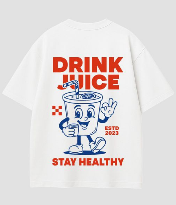 UrbanOutfits Oversized T-Shirt White / S Drink Juice- Oversized T-shirt [ Unisex ]