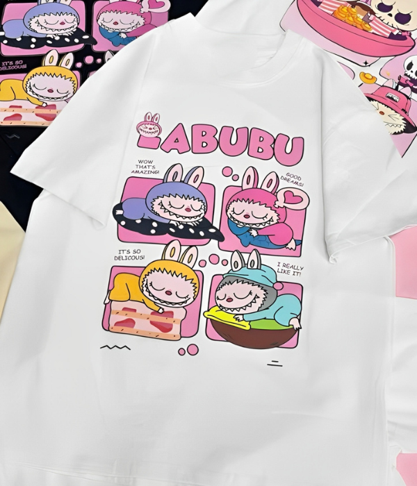 UrbanOutfits Oversized T-shirt White / S LABUBU- Women Oversized T-shirt