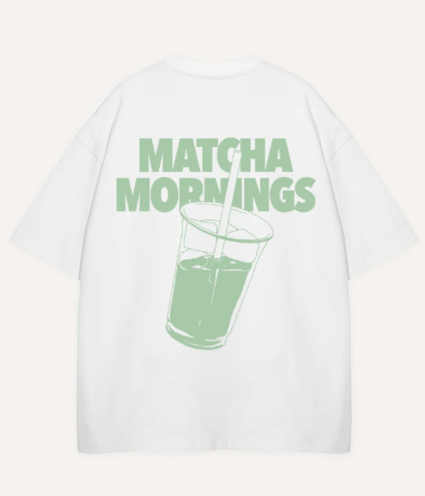 UrbanOutfits Oversized T-shirt White / S ' Matcha Mornings '  Oversized T-shirt [ Unisex ]