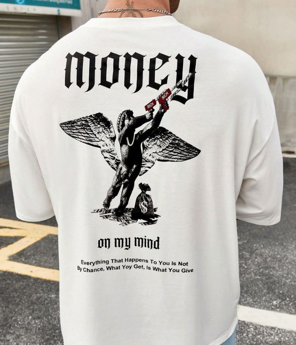 UrbanOutfits Oversized T-shirt White / S ' Money on my mind ' Oversized T-shirt