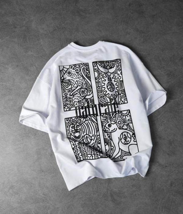 UrbanOutfits Oversized T-shirt White / S 'NATURALE ' Oversized T-shirt [ Unisex ]