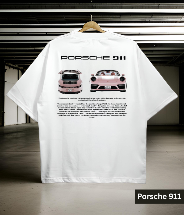 UrbanOutfits Oversized T-shirt White / S ' Porsche 911 ' Oversized T-shirt [ UNISEX ]