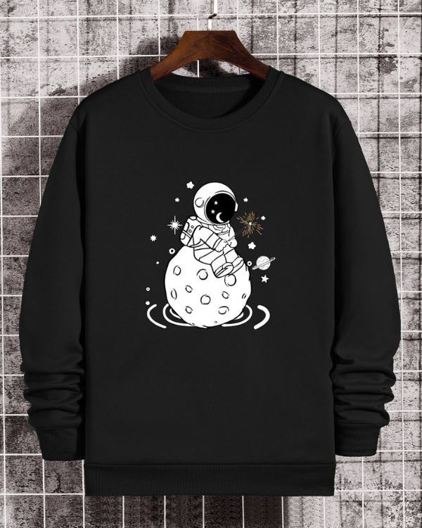 UrbanOutfits sweatshirt Black / Cotton-Fleece / S Astronaut - Oversized sweatshirt