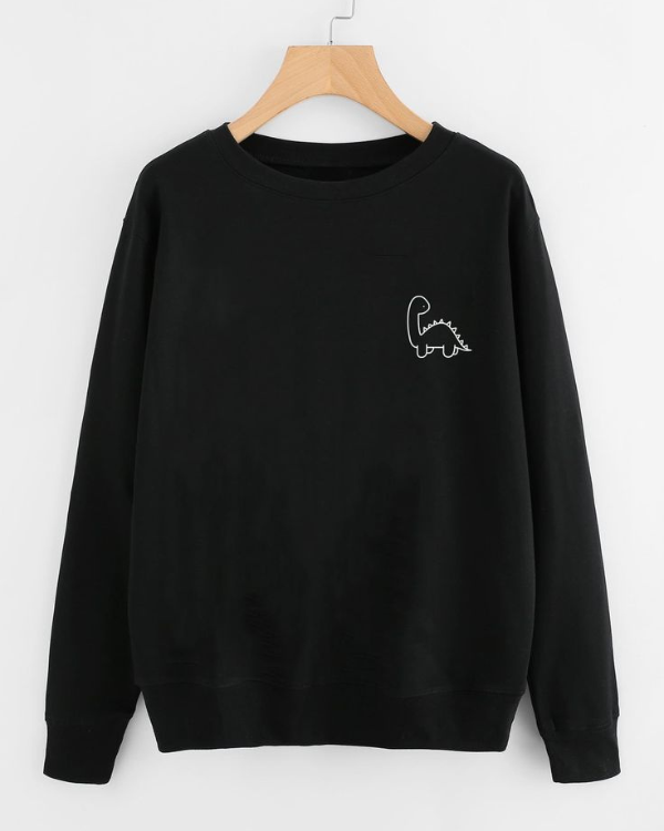 UrbanOutfits sweatshirt Black / Cotton-Fleece / S Dinosaur- Unisex Oversized sweatshirt