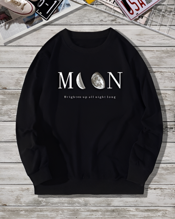 UrbanOutfits sweatshirt Black / Cotton-Fleece / S MOON - Oversized sweatshirt