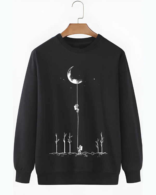 UrbanOutfits sweatshirt Black / Cotton-Fleece / S Moon Station - Oversized sweatshirt