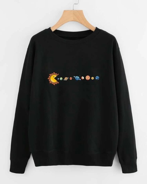 UrbanOutfits sweatshirt Black / Cotton-Fleece / S Solar System - Unisex Oversized sweatshirt