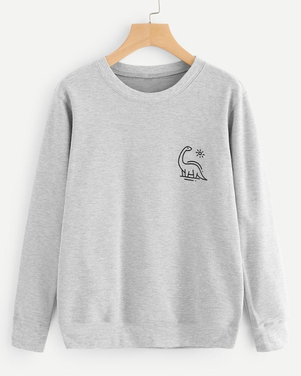 UrbanOutfits sweatshirt Gray / Cotton-Fleece / S Dinosaur - Unisex Oversized sweatshirt