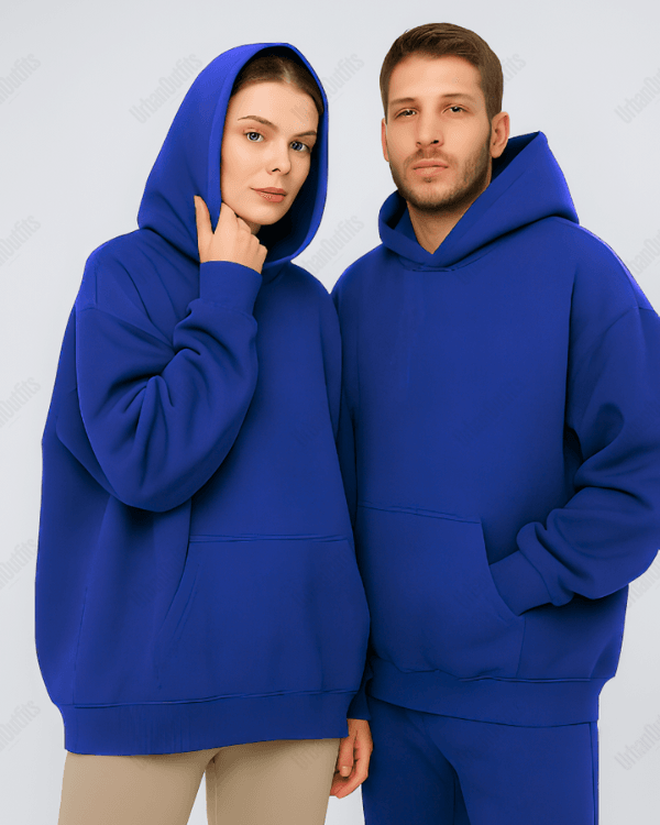 UrbanOutfits Unisex Oversized plain hoodie 'Dark blue 'Oversized Plain Hoodie