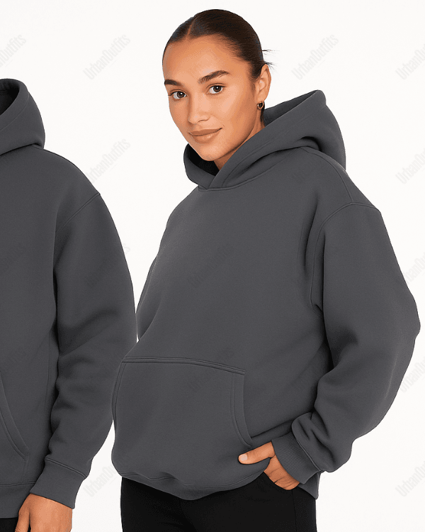 UrbanOutfits Unisex Oversized plain hoodie 'Dark Gray ' Oversized Plain Hoodie