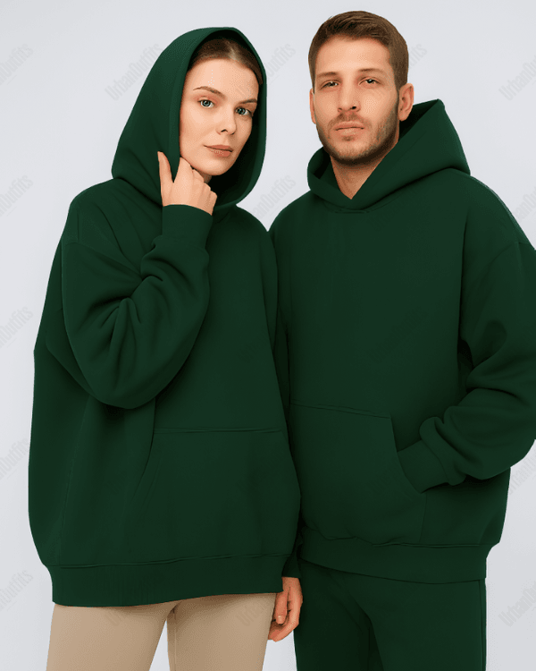 UrbanOutfits Unisex Oversized plain hoodie Dark green Oversized Plain Hoodie