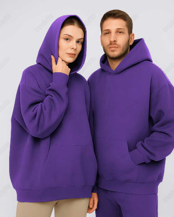 UrbanOutfits Unisex Oversized plain hoodie Dark purple Oversized Plain Hoodie