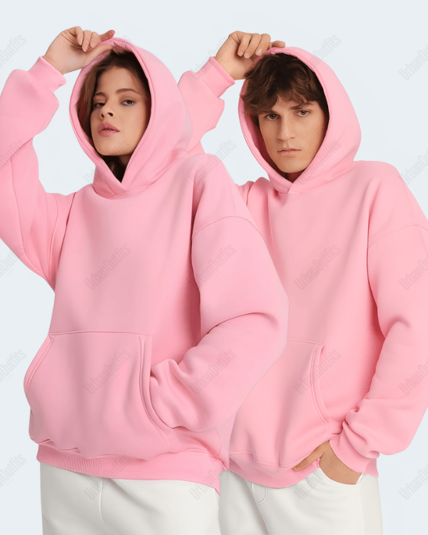 UrbanOutfits Unisex Oversized plain hoodie ' Pink ' Oversized Plain Hoodie