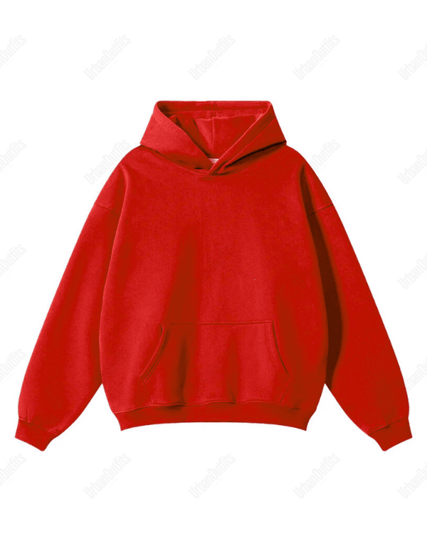 UrbanOutfits Unisex Oversized plain hoodie Red Oversized Plain Hoodie