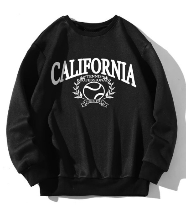 UrbanOutfits Unisex Oversized Sweatshirts Black / Cotton-Fleece / S 'California ' Unisex Oversized Sweatshirt