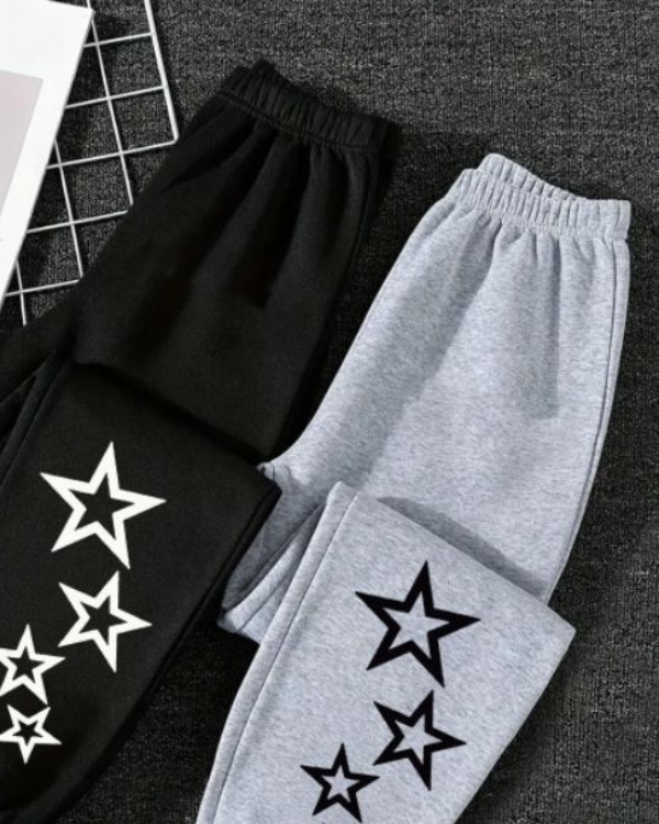 UrbanOutfits Unisex Sweatpants Black / S ' Stars ' Unisex Oversized Sweatpants
