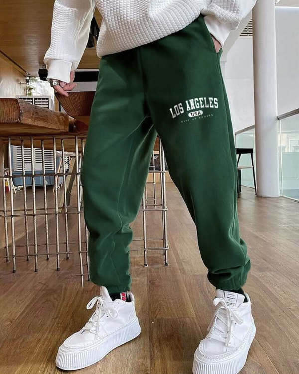 UrbanOutfits Unisex Sweatpants Dark green / S 'Los Angeles ' Unisex Oversized Sweatpants