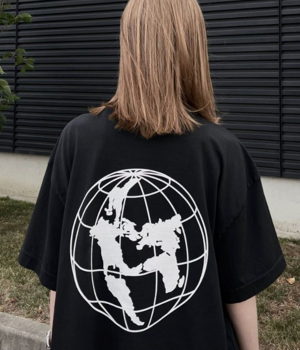 UrbanOutfits Unisex T-shirts World Map Oversized T-shirt [ UNISEX ]