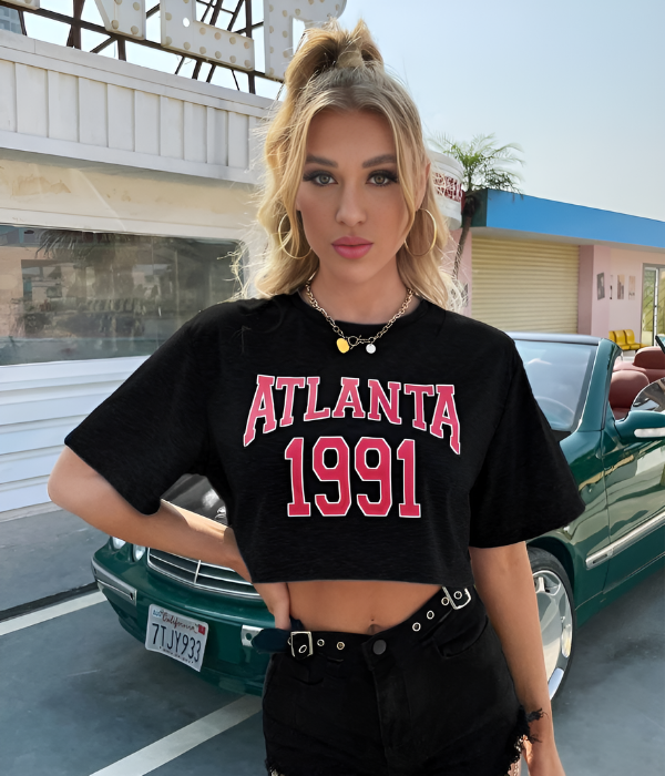 UrbanOutfits Women Crop Top Black / S ATLANTA Women Crop-Top
