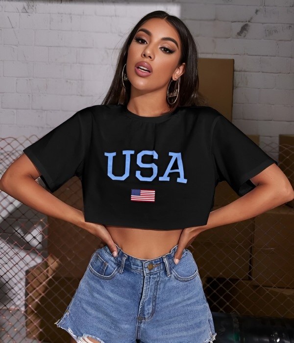 UrbanOutfits Women Crop Top Black / S USA Women Crop-Top
