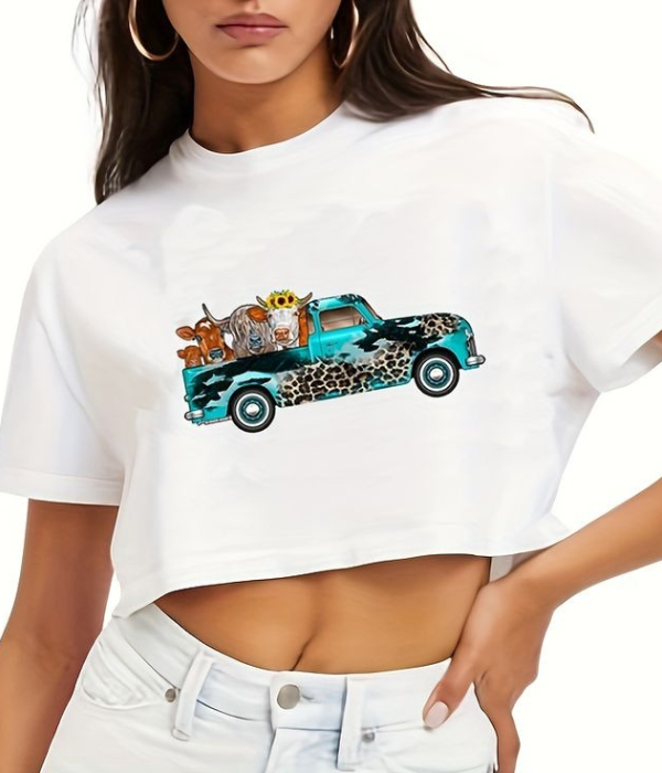 UrbanOutfits Women Crop Top Car Oversized Crop Top