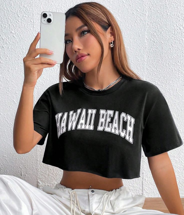 UrbanOutfits Women Crop Top Hawaii Oversized Crop top