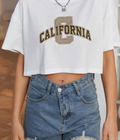 UrbanOutfits Women Crop Top White / S CALIFORNIA Oversized Crop Top