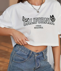 UrbanOutfits Women Crop Top White / S California Oversized Crop Top