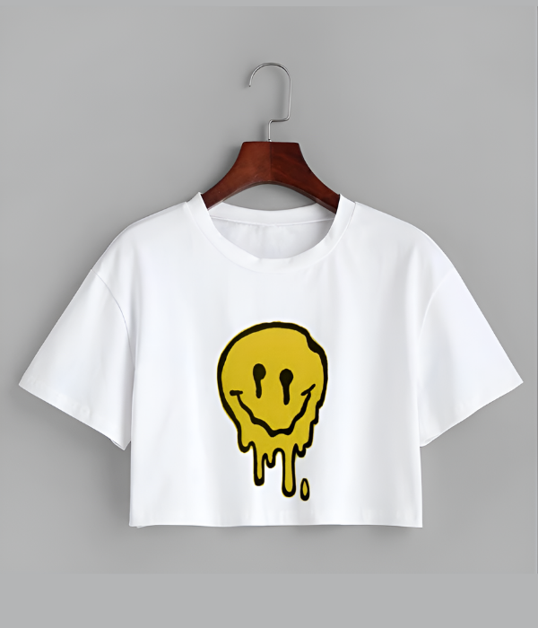 UrbanOutfits Women Crop Top White / S Emoji Women Crop-Top