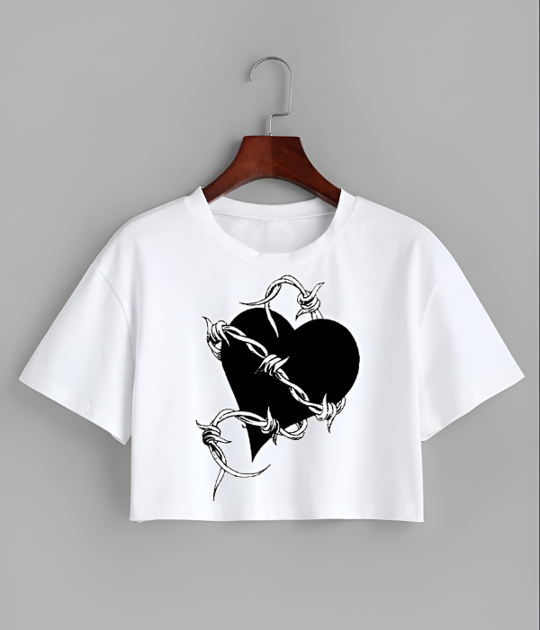 UrbanOutfits Women Crop Top White / S HEART Women Crop-Top