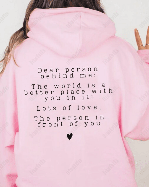 UrbanOutfits Women Oversized Hoodie Baby pink / Cotton-Fleece / S Dear person behind me - Women Oversized Hoodie