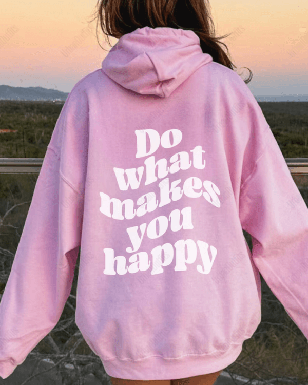 UrbanOutfits Women Oversized Hoodie Baby pink / Cotton-Fleece / S Do what makes you happy - Women Oversized Hoodie
