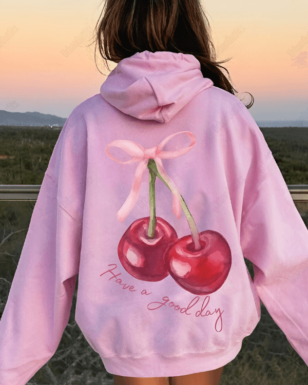 UrbanOutfits Women Oversized Hoodie Baby pink / Cotton-Fleece / S Have a good day - Women Oversized Hoodie