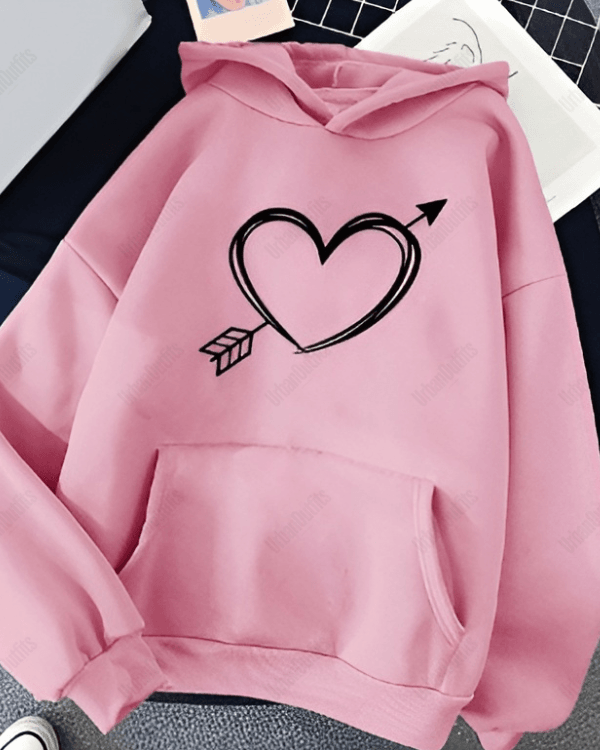 UrbanOutfits Women Oversized Hoodie Baby pink / Cotton-Fleece / S Heart - Women Oversized Hoodie