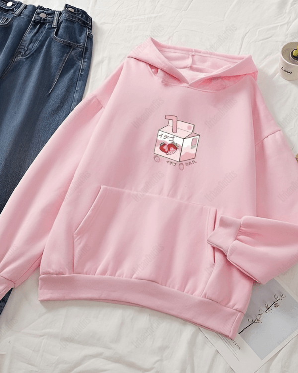 UrbanOutfits Women Oversized Hoodie Baby pink / Cotton-Fleece / S Japanese Juice - Women Oversized Hoodie