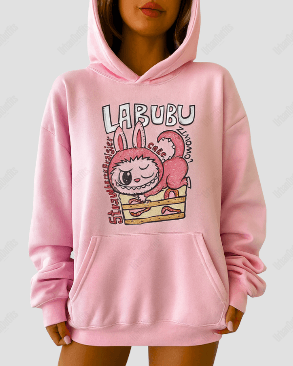 UrbanOutfits Women Oversized Hoodie Baby pink / Cotton-Fleece / S LABUBU - Women Oversized Hoodie
